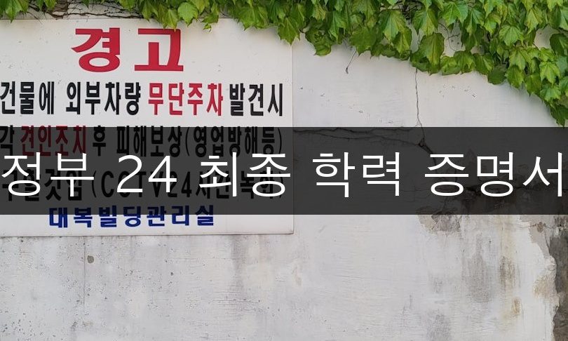 정부 24 최종 학력 증명서 발급 완벽 가이드 | 5분 완성