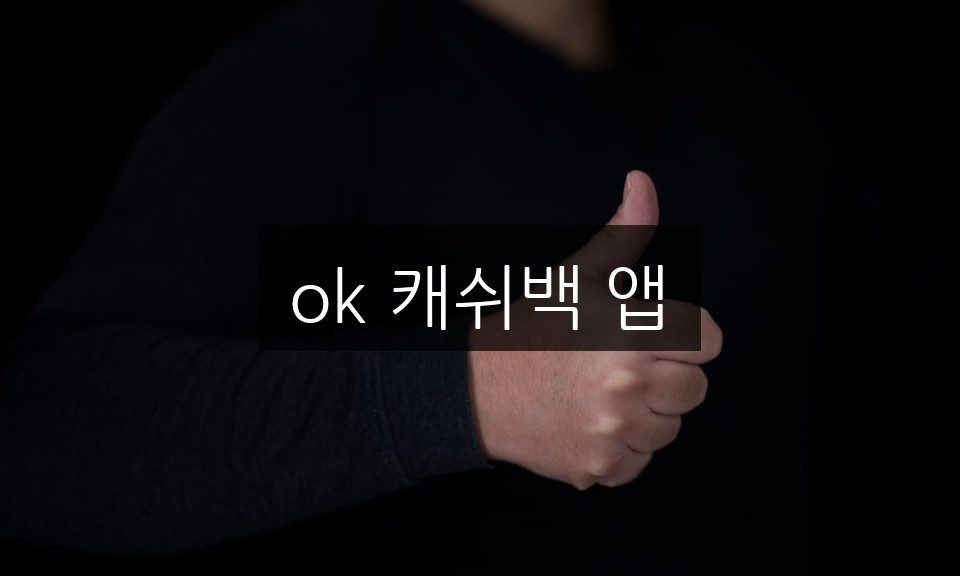 ok 캐쉬백 앱 적립금 모으는 꿀팁 7가지