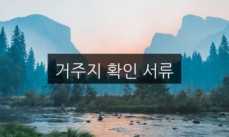 거주지 확인 서류, 초보자도 5분이면 끝내는 완벽 가이드