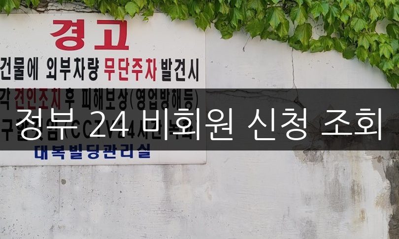 정부 24 비회원 신청 조회 방법 | 쉽게 확인하는 법