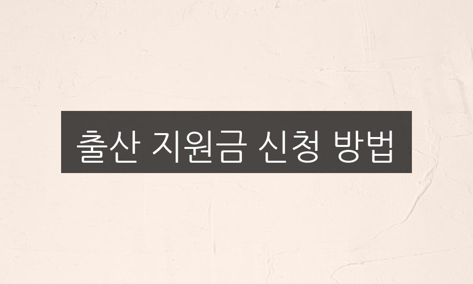 출산 지원금 신청 방법 | 꼭 알아야 할 절차와 서류