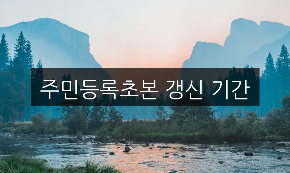 주민등록초본 갱신 기간, 유효기간과 재발급 시점 완벽 정리