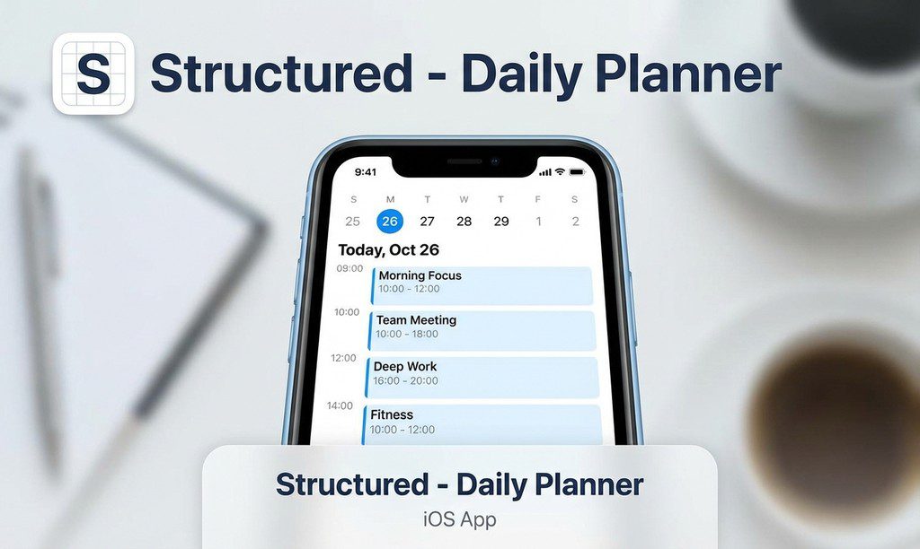 Structured – Daily Planner: Productivity – 인기 급상승 (iOS 앱 평점 4.8, 리뷰 151,750)