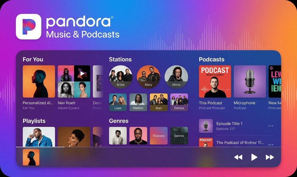 Pandora: Music & Podcasts: Music – 인기 급상승 (iOS 앱 평점 4.8, 리뷰 11,052,157)