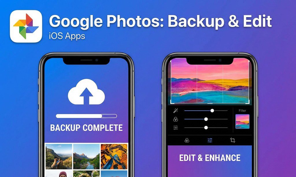 Google Photos: Backup & Edit: Photo & Video – 인기 급상승 (iOS 앱 평점 4.8, 리뷰 996,444)
