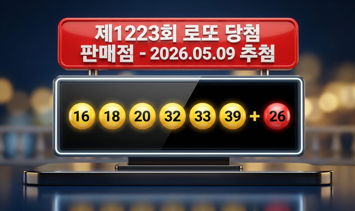 로또 명당 1223회 당첨번호 16·18·20·32·33·39 분석, 경기 3곳 판매점 주목 1 1223회 로또 당첨 판매점 명당 위치 안내