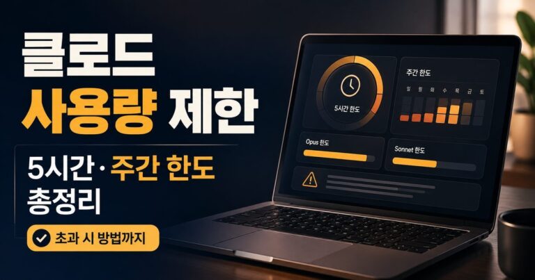 클로드 사용량 제한 총정리 | 주간 한도와 모델별 한도, 초과 시 방법